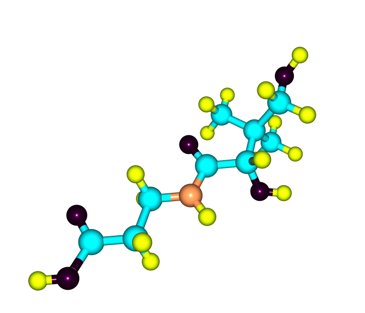 Pantothenic acid (vitamin B5) molecular structure on white background