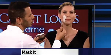 Applying an OROGOLD mask on CBS News